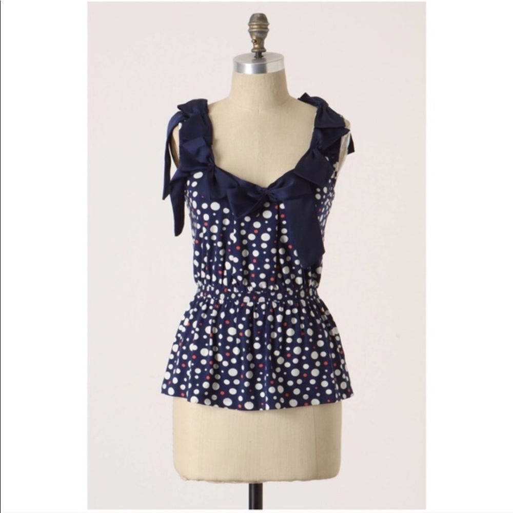 Anthropologie RicRac Ring of Bows blouse